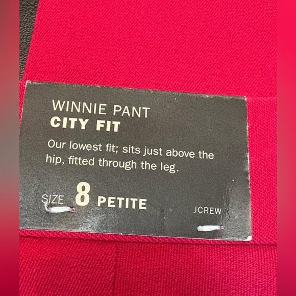 J. Crew Stretch Winnie Pant City Fit Pink Straight Leg Pants size 8P NWT - Picture 3 of 16